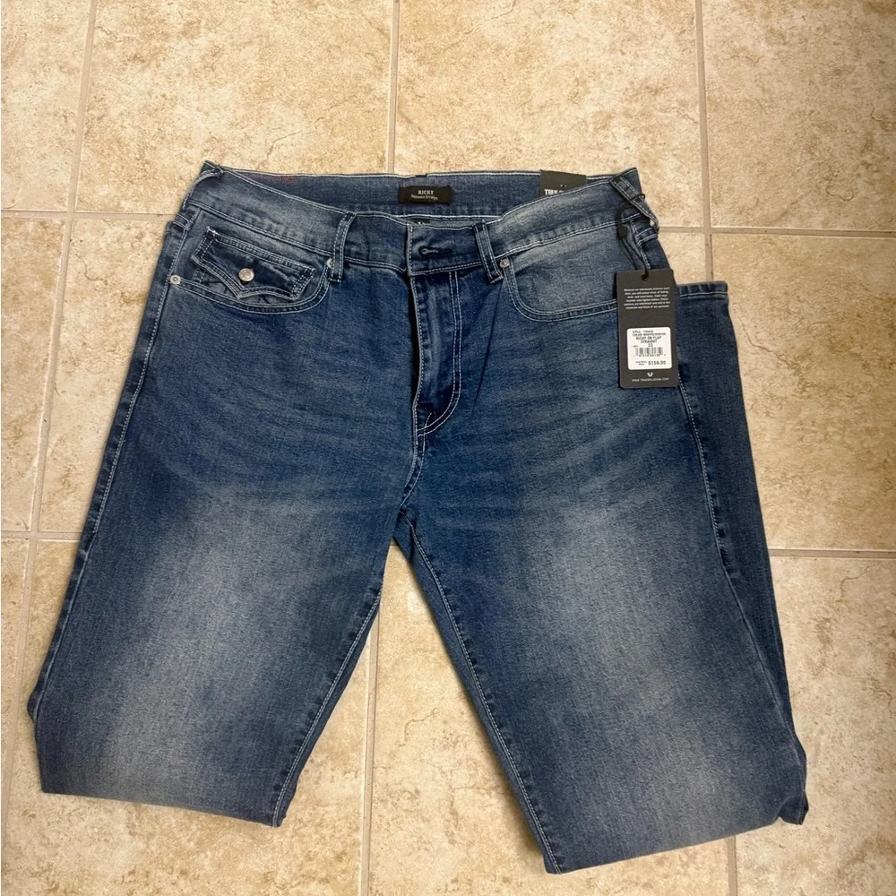 True Religion Men's Classic Blue Straight Jeans